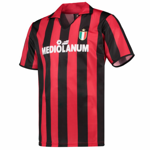 Ac Milan 1988 Home Jersey de Futebol Camisa Retrô Tee Top Masculino