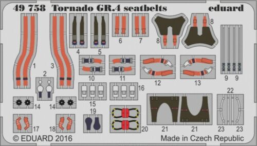 ED49758 NEW Eduard 1:48 Panavia Tornado GR.4 Colour Etched Seatbelts 