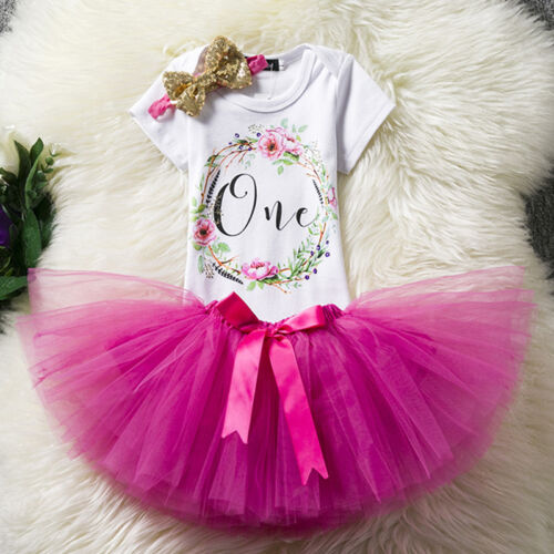 Babyartikel 1 Jahr Geburtstag Party Kleider Kinder Mädchen Outfits Sets Tutu Kleid Rock Tops