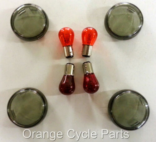 Smoked Turn Signal Lens Kit for Harley WIDE GLIDE FXDWG 2010-2015  0906-6319