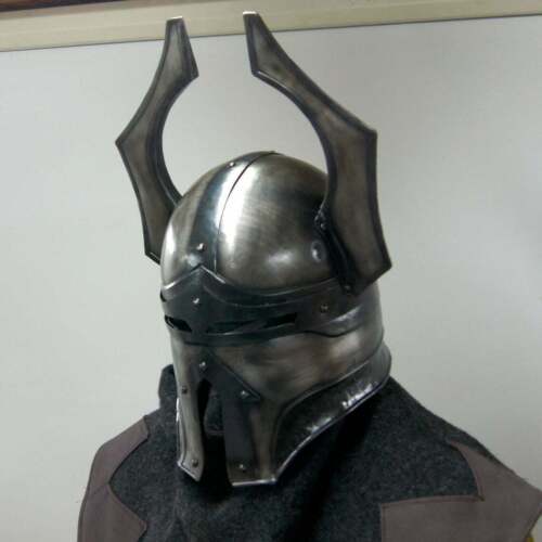 Blackened 18 Gauge Steel Medieval Warhammer Chaos Helmet