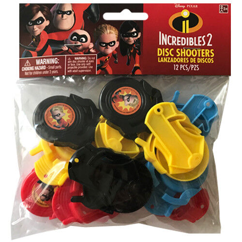 ~ Birthday Party Supplies Favors Toys INCREDIBLES 2 MINI DISC SHOOTERS 12