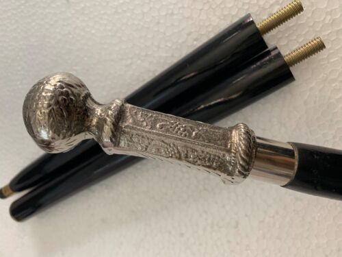 Brass Knob ANTIQUE Handle Victorian Look Wooden Nautical Walking Cane Stick Gift 