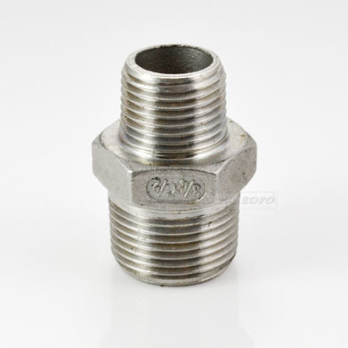 NPT 3//4/"x1//2/" Male Hex Nipple Threaded Reducer Pipe Fitting Stainless Steel 304