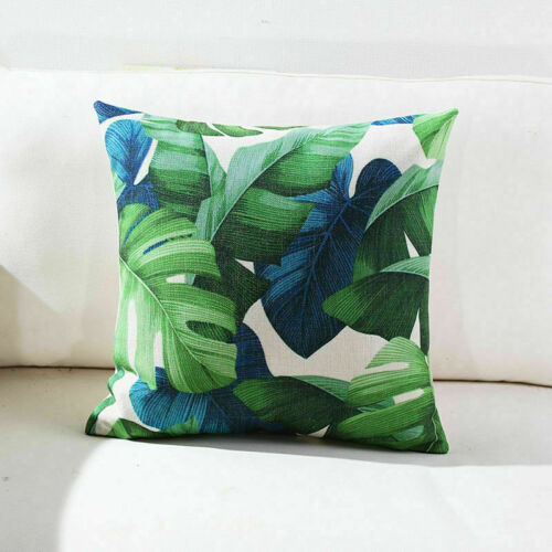 Cotton Linen Pillow Case Sofa Office Cushion Home Decor Leaf Geometry Pattern