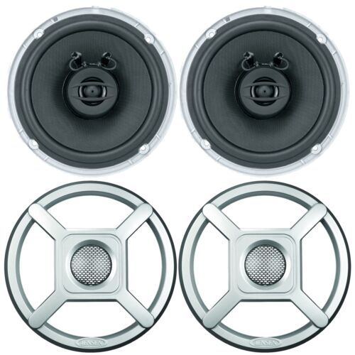 Silver 2 x Removable Audio Grilles 2 x Jensen Marine 6.5" Coaxial Speakers 