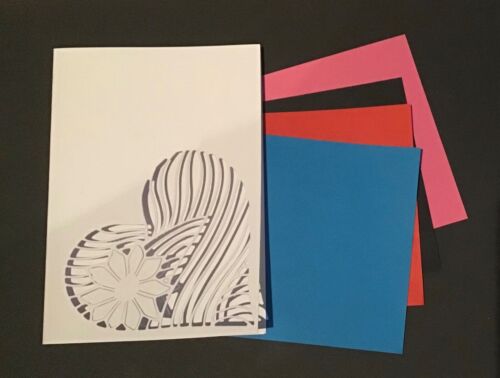 DIY Greeting Card Handmade Decorative Heart Window Blank & Coloured Insert X 4 