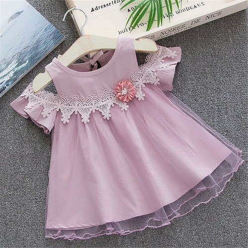 Toddler Baby Girls Off Shoulder Tutu Skirt Floral Party Princess Dress 6-24M V2