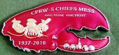 Amazing 3/" Navy USN Chief CPO Mess Challenge Coin CPRW-5 Red Crab Claw