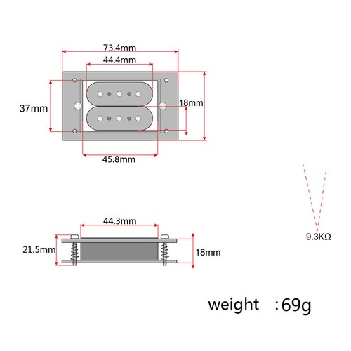 Humbucker Double Coil Pickup Maple Für 3 Saiten Zigarrenschachtel Gitarre