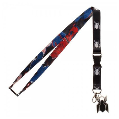 OFFICIAL MARVEL COMICS SPIDER-MAN HOMECOMING ALL OVER PRINT BLACK LANYARD NEW