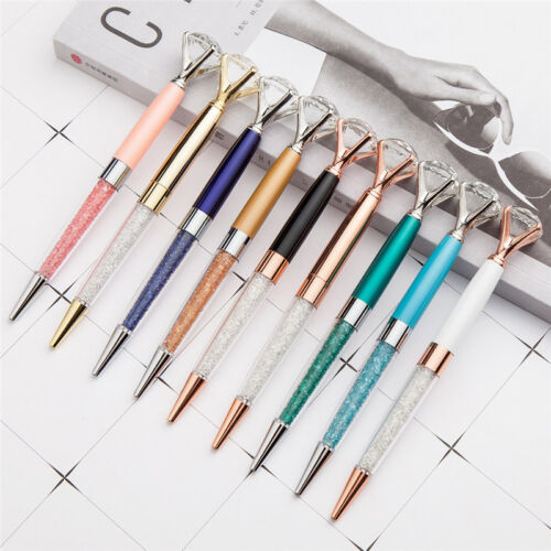 Metallic Crystal Pen Big Diamond Ballpoint Pen Stationery Office School Pen Gift