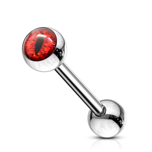 Snake eye incrustation Boule Acier Barbell Tongue Ring Piercing Jewelry 14 Gauge 5//8/"