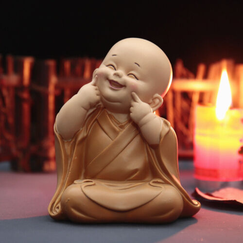 1x Buddhist Small Monk Statues Figurine Sculpture Handmade Car Home Little Decor 