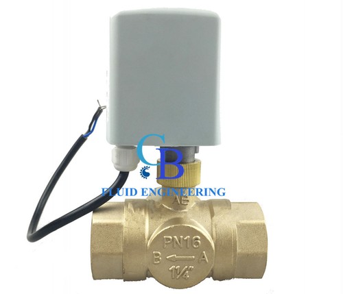 New G1//2/" DN15 Brass 3 Way 220VAC Motorized Ball Valve L Type Electrical Valve