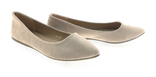 Details about  / Bella Marie Womens Nude Suede Slip On Flats Causal Pointed Toe