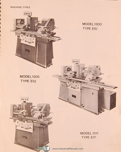 Jones /& Lamson 1300 Series Grinder Operations and Maintenance Manual