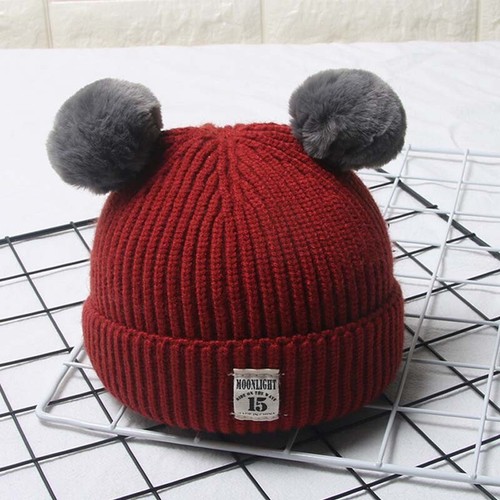 Kinder Baby Winter Beanie Mützen Cap StrickMütze Wintermütze Warm Schal