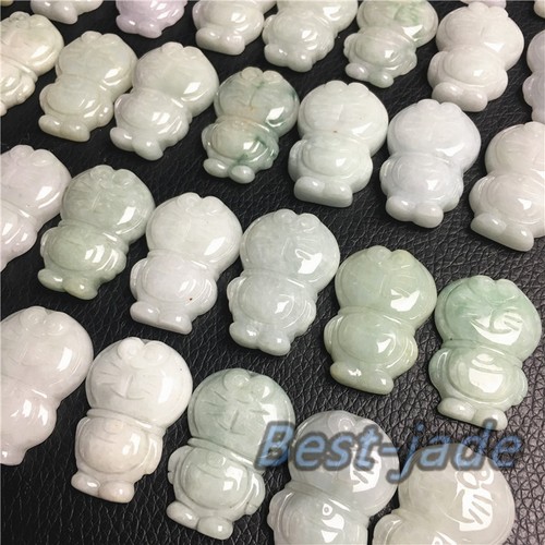 Doraemon ドラえもん baby Pendant Natural jadeite Grade A Children Kid Burma Jade