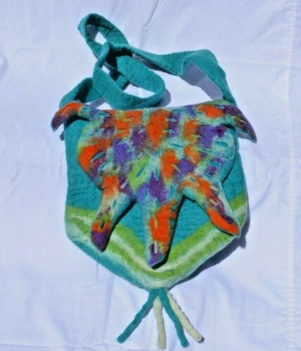 Nepal Handmade Wool Felt shoulder bag Tie dye Birthday Gift Yoga messenger bag 
