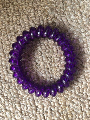 6 six Details about   Phone Cord Spiral Hair Ties PURPLE 