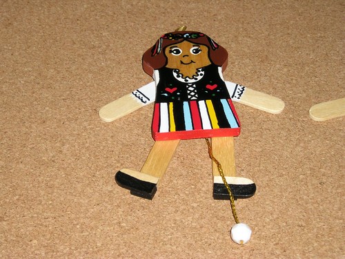 Christmas German Man OR Woman Jumping Jack Ornament VINTAGE SUPER CUTE