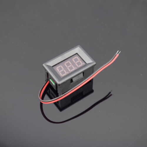 Micro DC 4.5V-30V 3-Digital LED Volt Meter 2 Wires With Shell Red/Blue/Green New 