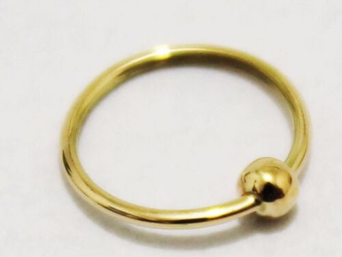 14K Solid Yellow Gold BCR Hoop//Ring Piercing 7mm
