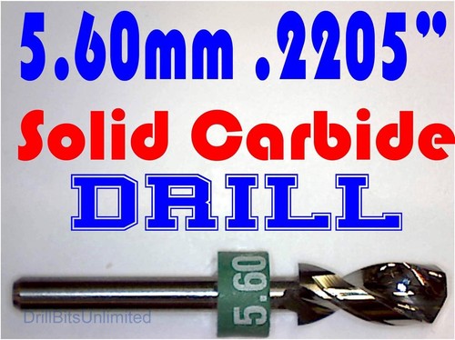 CNC Hobby Model lu Sharp 1//8/" Shank .2205/" 5.60mm Solid Carbide Drill Bit