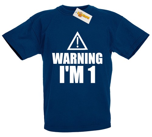 Warning I/'m 1-1st Birthday Gift T-Shirt For 1 Year Old Boys /& Girls