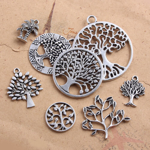 20Pcs Tibetan Silver Tree of Life Charm Pendants DIY Necklace Jewelry Findings 
