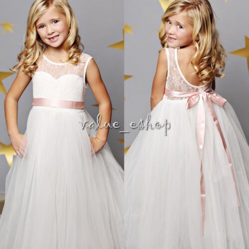 Kids Baby Flower Girl Princess Dress Pageant Wedding Bridesmaid Party Prom Gown