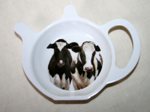 Bolsa De Té bolsa de té descanso Soporte para bolsas de té Black /& White vacas ordenada Totalmente Nuevo Sin Uso