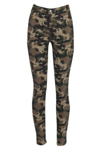 Femme Camouflage Skinny Stretch Déchiré Jeans Femmes Camouflage Armée Pantalon Bas