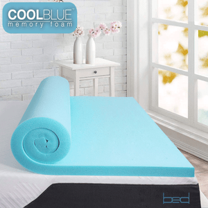 5FT Kingsize Cool Blue Foam Mattress Topper 150cm x 200cm 2/" Inch