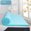 5FT Kingsize Cool Blue Foam Mattress Topper 150cm x 200cm 2/" Inch