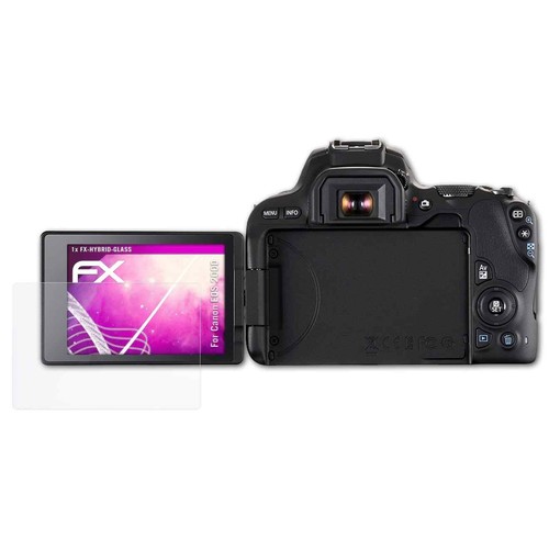 atFoliX Glasfolie für Canon EOS 200D Panzerfolie FX-Hybrid Schutzpanzer