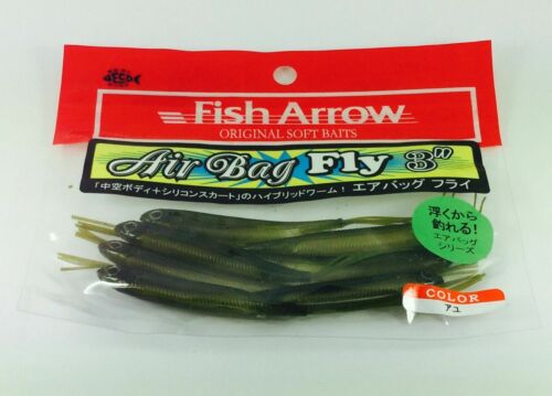 FISH ARROW FINESSE SOFT LURE HYBRID WORM  AIR BAG FLY 3/"