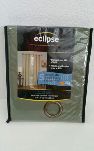 Eclipse Microfiber Grommet Blackout Energy-Efficient Curtain Panel 42 x 95 Moss