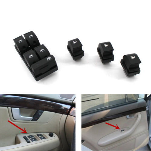 4x Front Left Window Master Switch for Audi A4 B6 B7 02-08 ABS 8ED959851 