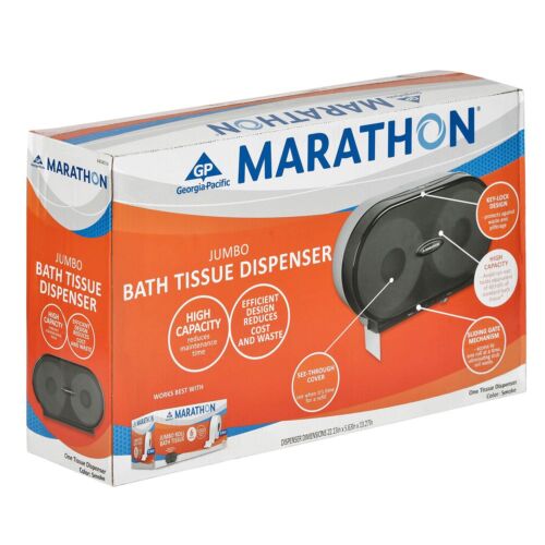 Marathon Jumbo Bath Tissue Dispenser 6,000 Sheets Capacity Smoke