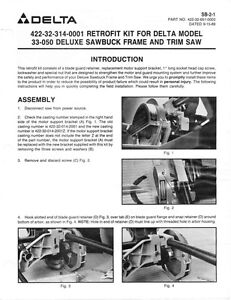  Rockwell SB-2-1 Retrofit Kit for 33-050 Deluxe Sawbuck Instructions