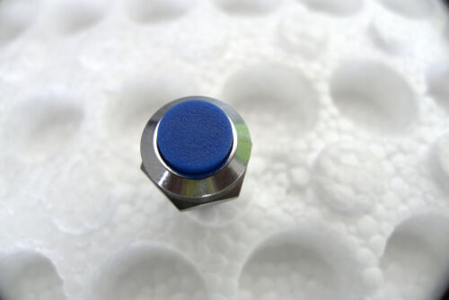 Anti-Vandal Momentary Stainless Steel Metal Push Button Car Switch Blue Top 12mm