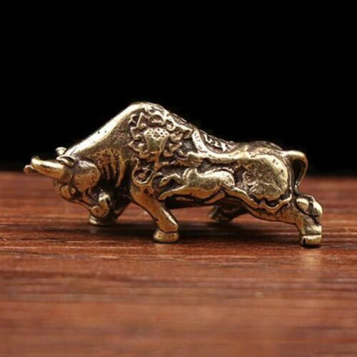 HOT 2021 Lucky Bull Old Antique Collectible Brass cattle Pendant hand statue