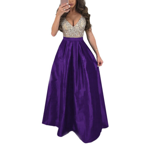 Plus Size Womens Formal Prom Gown Sequin Dress Party Cocktail Long Maxi Dresses