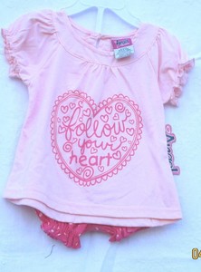 ANGEL-FACE-GIRLS-18-MO-SHORT-SET-OUTFIT-LIGHT-PINK-TOP-DARK-PINK-SHORTS-HEARTS