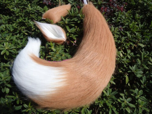 Spice and Wolf Holo Fox Ears Tail Cosplay Props Customes Long Plush Anime Party