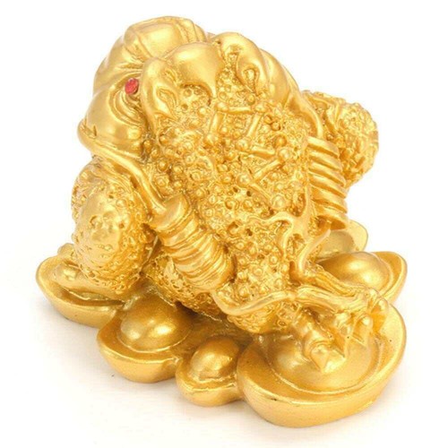 Feng Shui Lucky Money Toad Ingot Gold Three Legs Frog Fortune Decor V9R5 R1X4