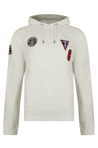 Threadbare Mens Designer Boundary Overhead Fleece Interior Badge Design Hoodie