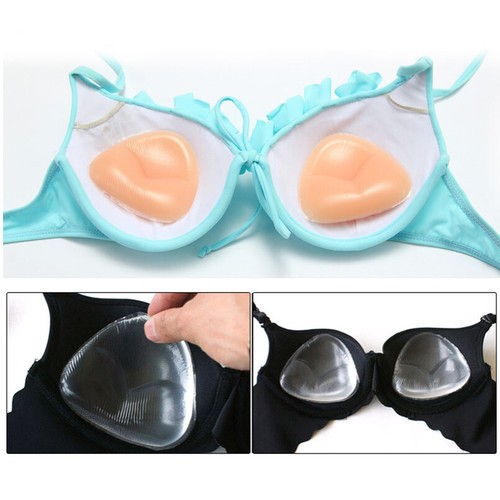2 x Clear Silicone Gel Bra Breast Enhancers Push Up Pads Chicken Fillets Inserts